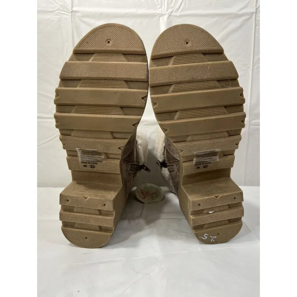 Jellypop Chimney Shearling Sherpa Boots Booties Size 4 Girls New